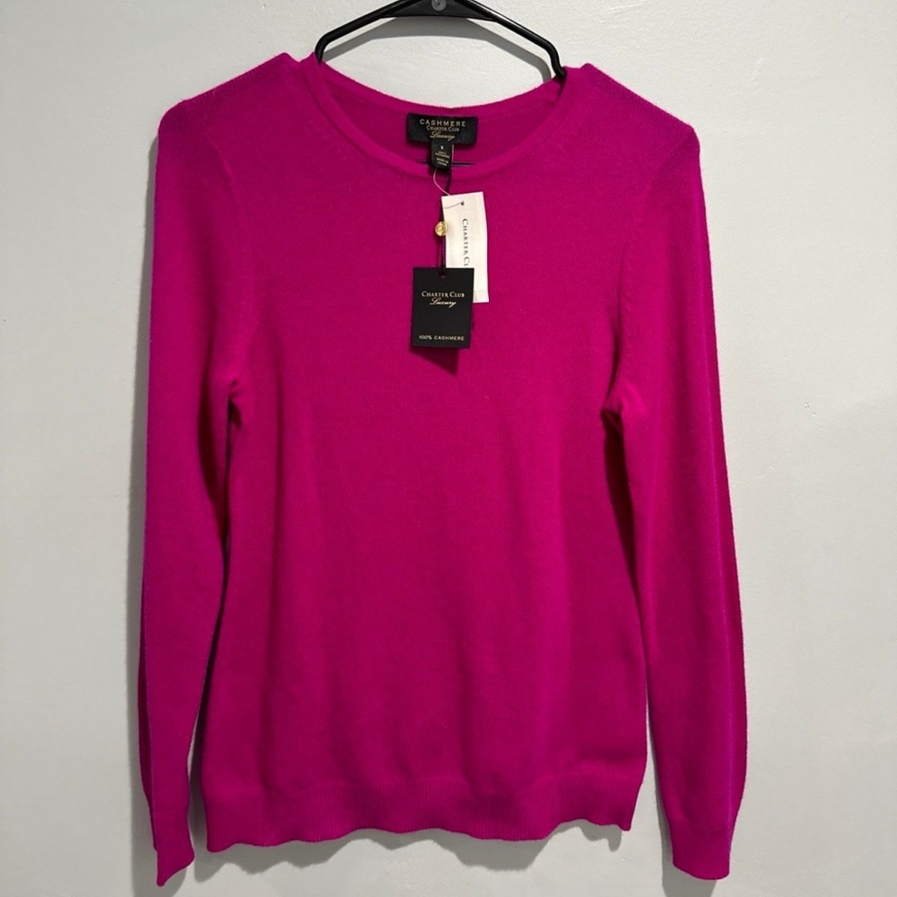 Basic 100% Crewneck Sweater Fuchsia